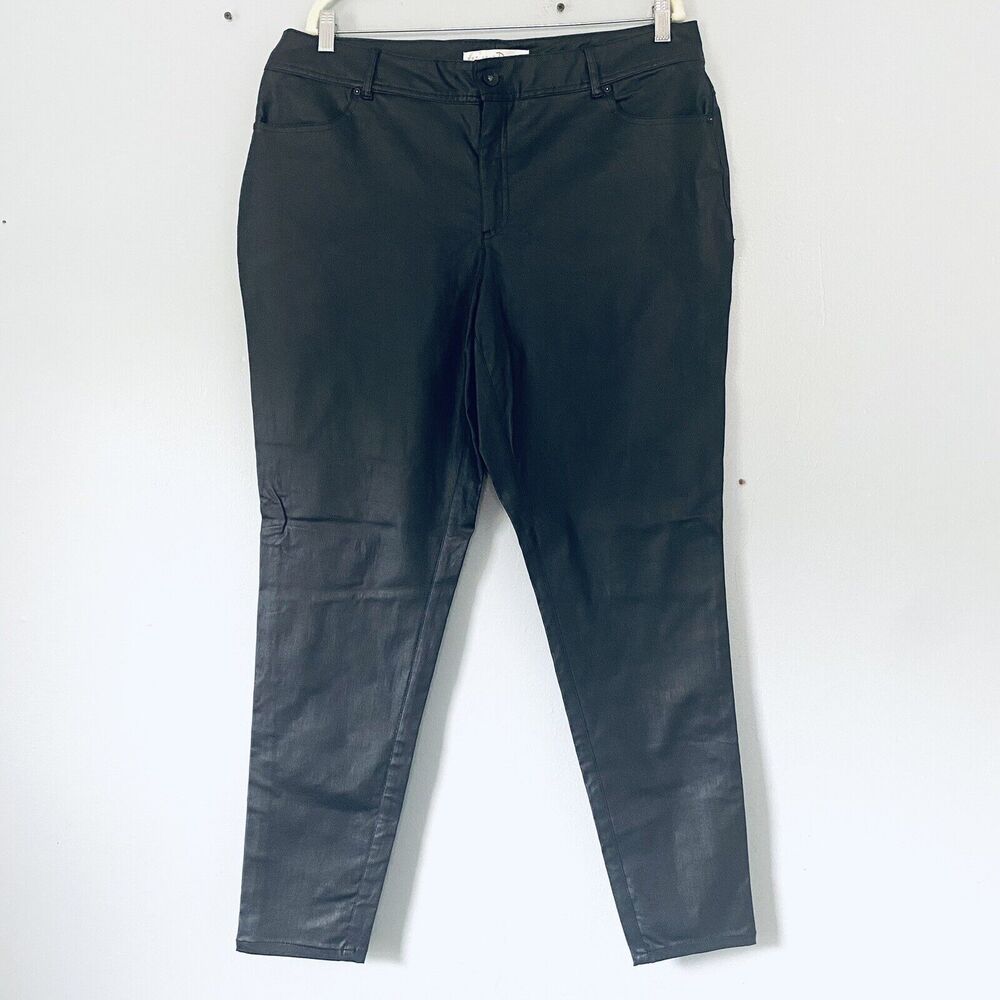 Cato Est 1946 Faux Leather Pants Womens Plus Size 18W Black Jegging Skinny NEW